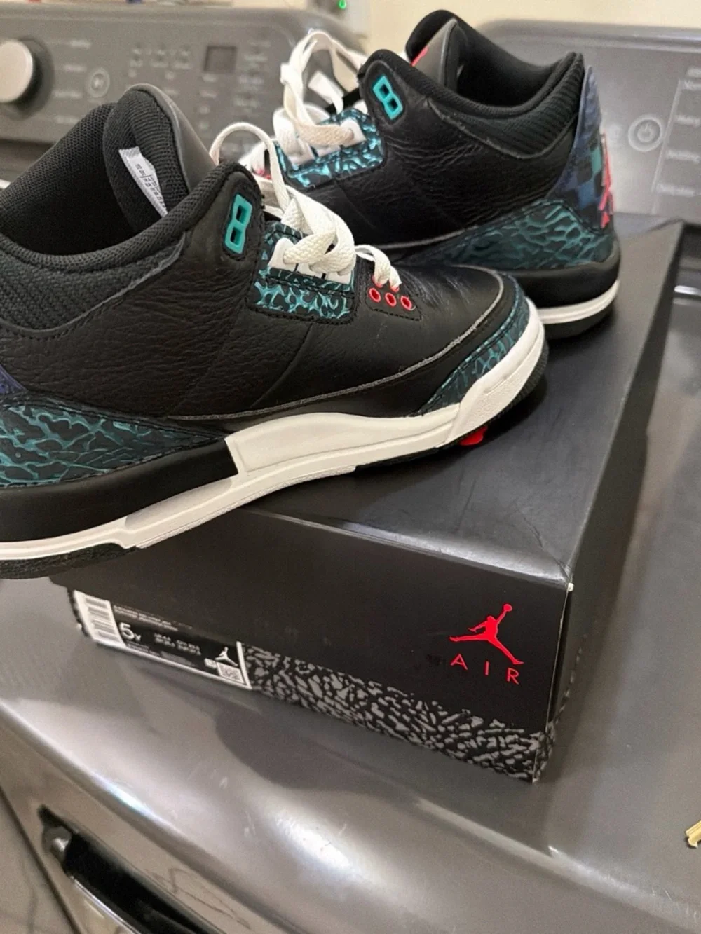 Jordan Kids' Sneaker Box with Black, Gray, Red Accents